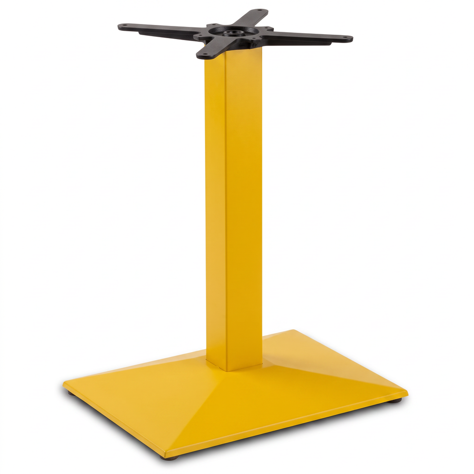 Pyramid Rectangular Single Pedestal Cast Iron Table Base - Powdercoated