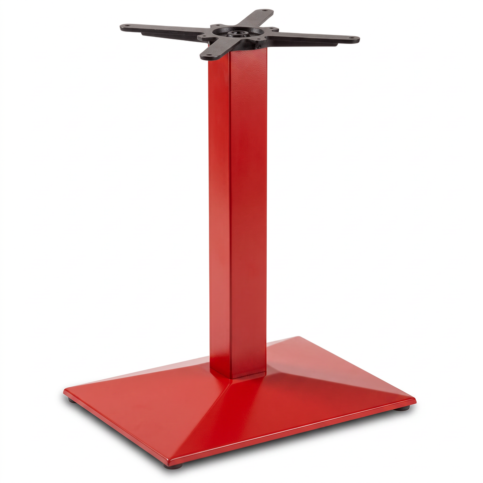 Pyramid Rectangular Single Pedestal Cast Iron Table Base - Powdercoated