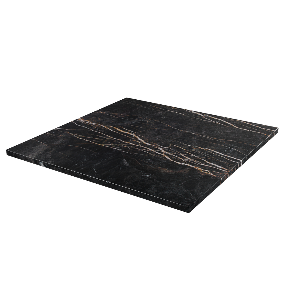 Black Gold Laurent Real Marble Restaurant Table Top - 20mm