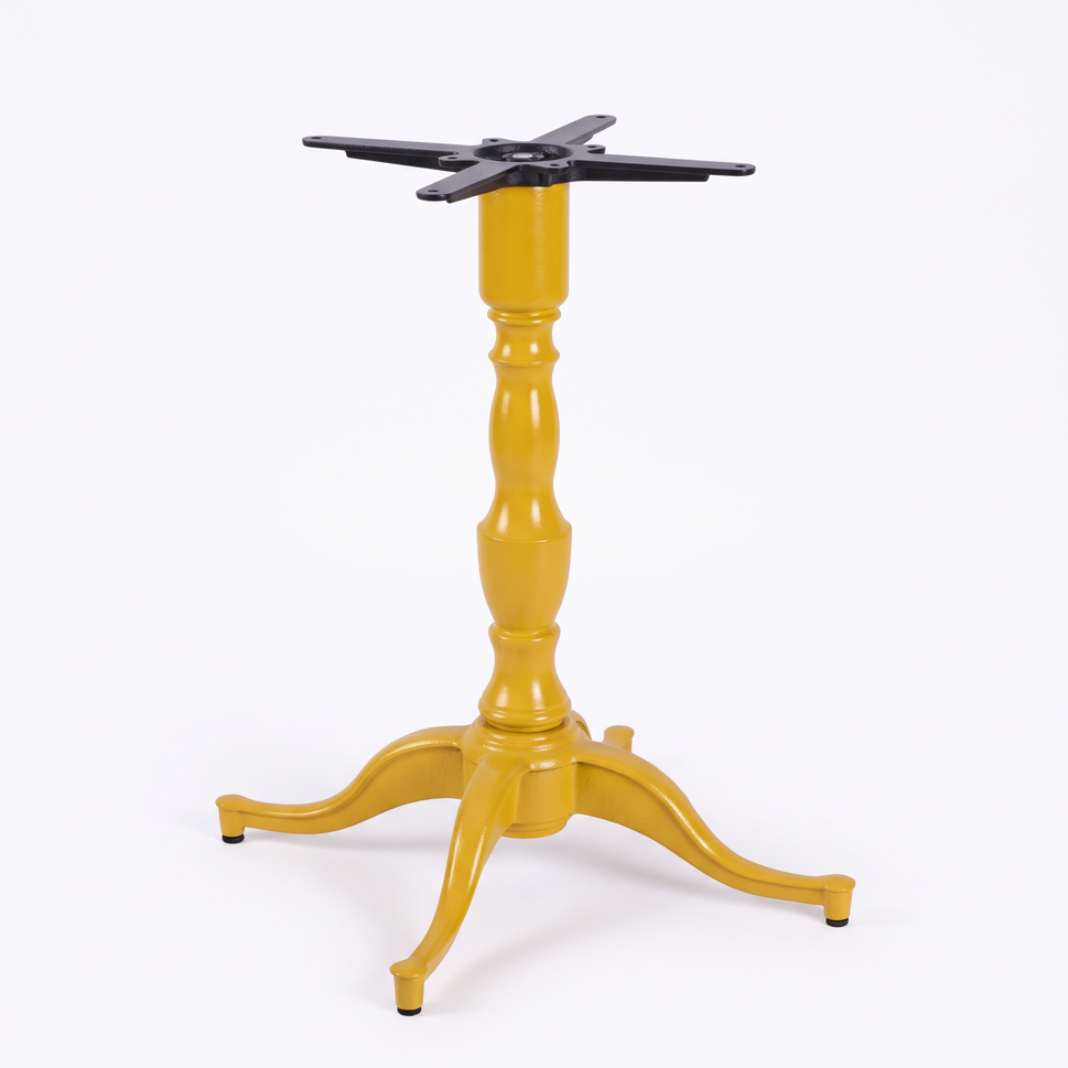 Queen Anne Ornate Four Leg Cast Iron Table Base - Powdercoated