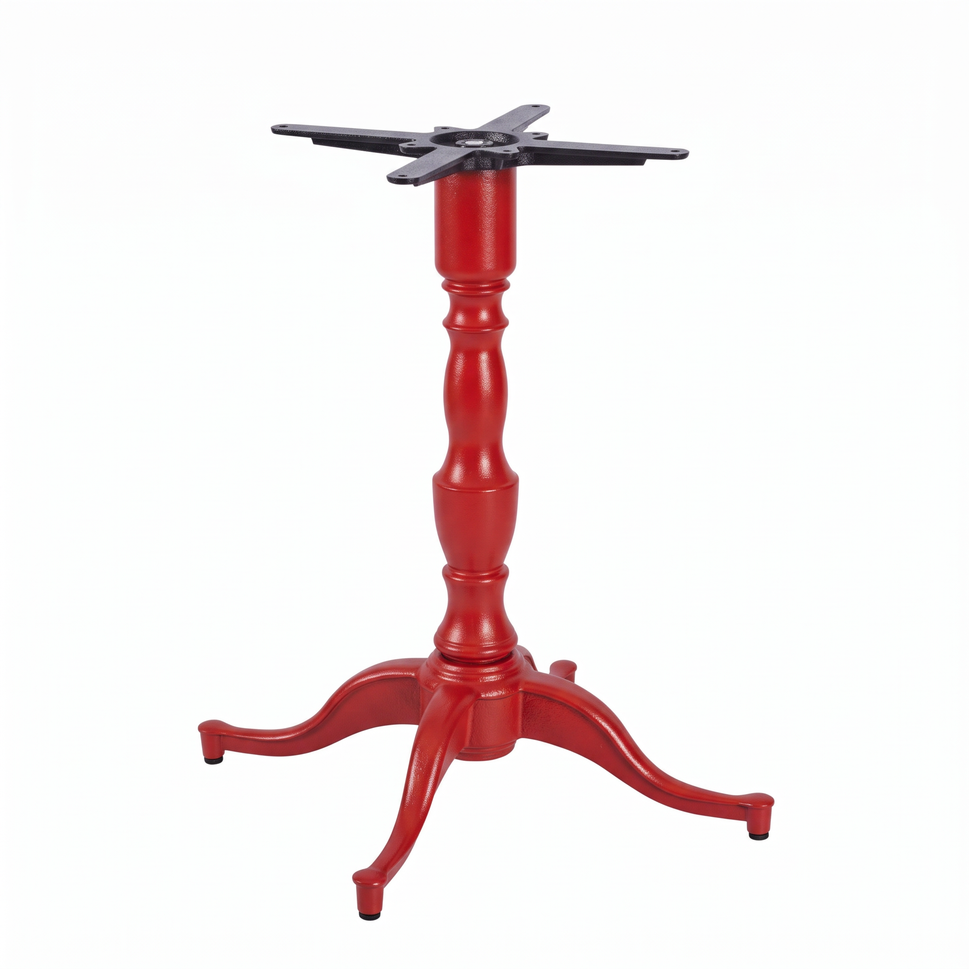 Queen Anne Ornate Four Leg Cast Iron Table Base - Powdercoated