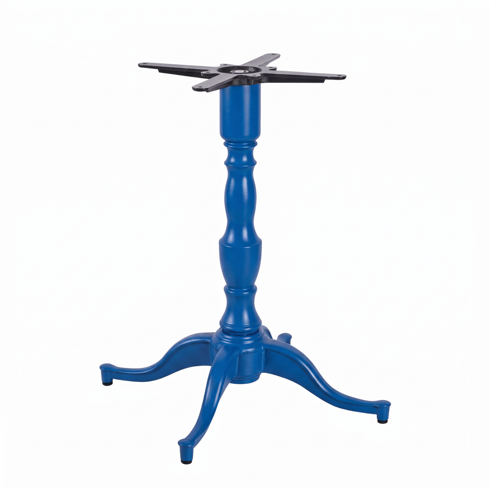 Queen Anne Ornate Four Leg Cast Iron Table Base - Powdercoated
