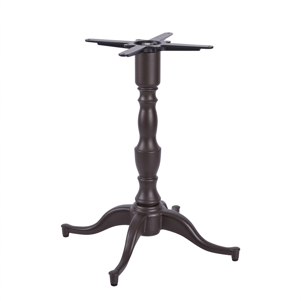 Queen Anne Ornate Four Leg Cast Iron Table Base - Powdercoated