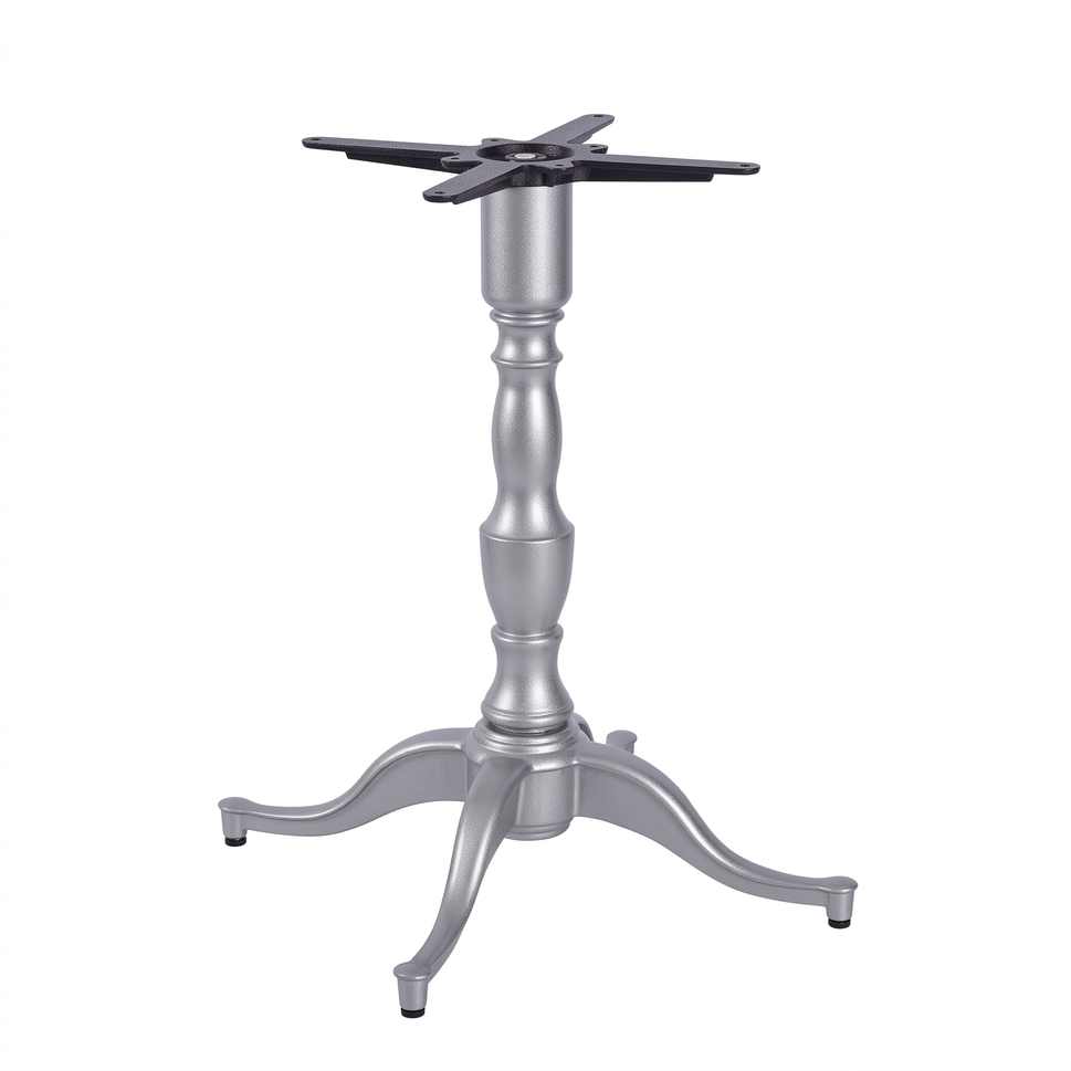 Queen Anne Ornate Four Leg Cast Iron Table Base - Powdercoated