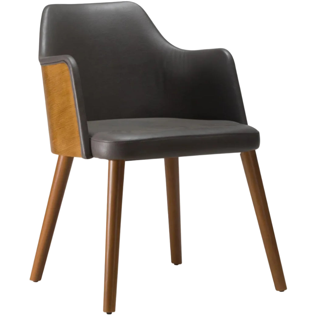 Wave Wooden Upholstered Armchair