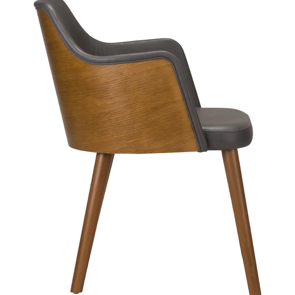 Wave Wooden Upholstered Armchair