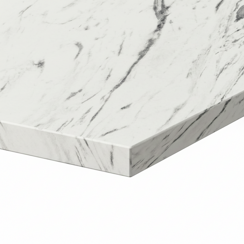 White Carrara Marble Laminate Table Top - 25mm