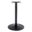 Switch The Dome Medium Round Black Cast Iron Table Base features a sleek black finish, a round flat bottom, and a vertical cylindrical support pole for secure tabletop attachment. 1 image