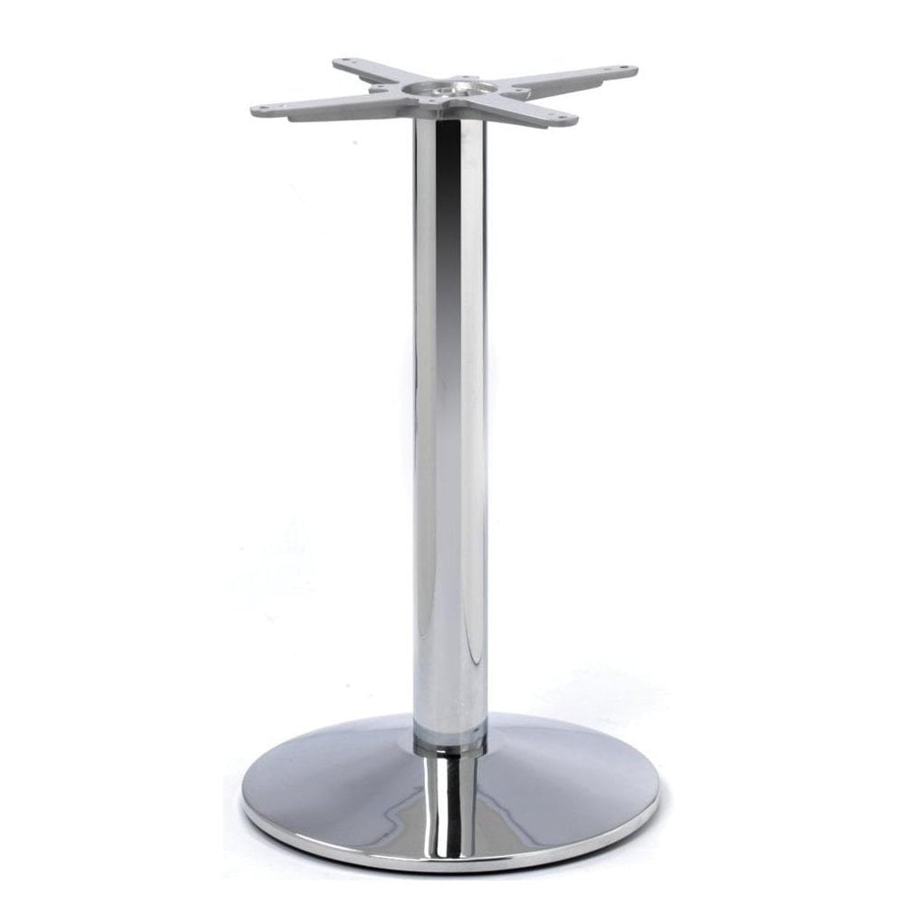 Dome Small Round Chrome Cast Iron Table Base