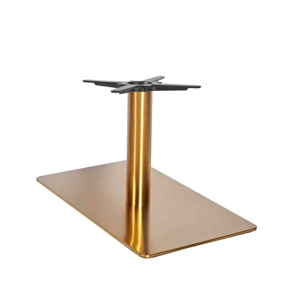 Zeus Brass Table Base - Rectangle Single Pedestal