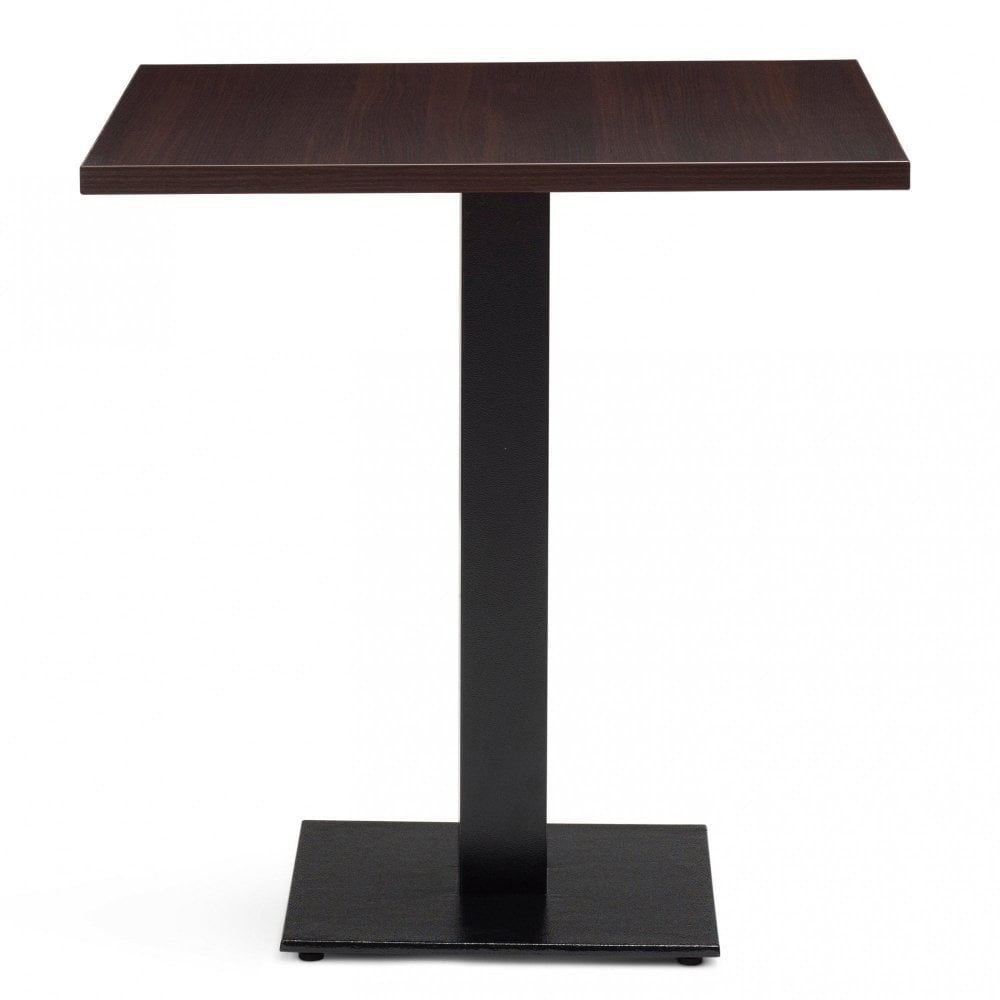 Bertone Metal Base Pedestal Square Table with Wood Top 700x700mm