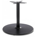 Switch The Dome Large Round Black Cast Iron Table Base features a round flat bottom, central vertical support, and a cross-shaped bracket for tabletop attachment. 1 image