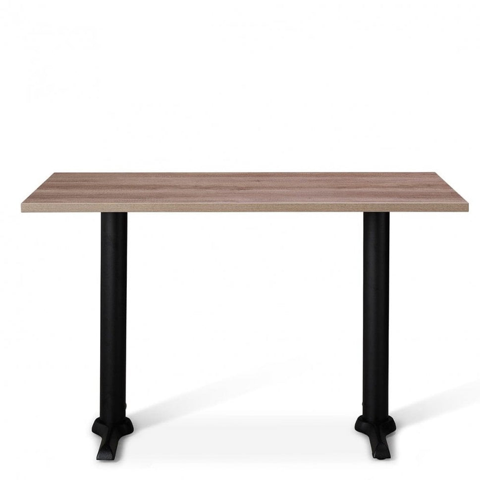 Zonda Metal Base Pedestal Rectangle Table with Wood Top 1200x700mm