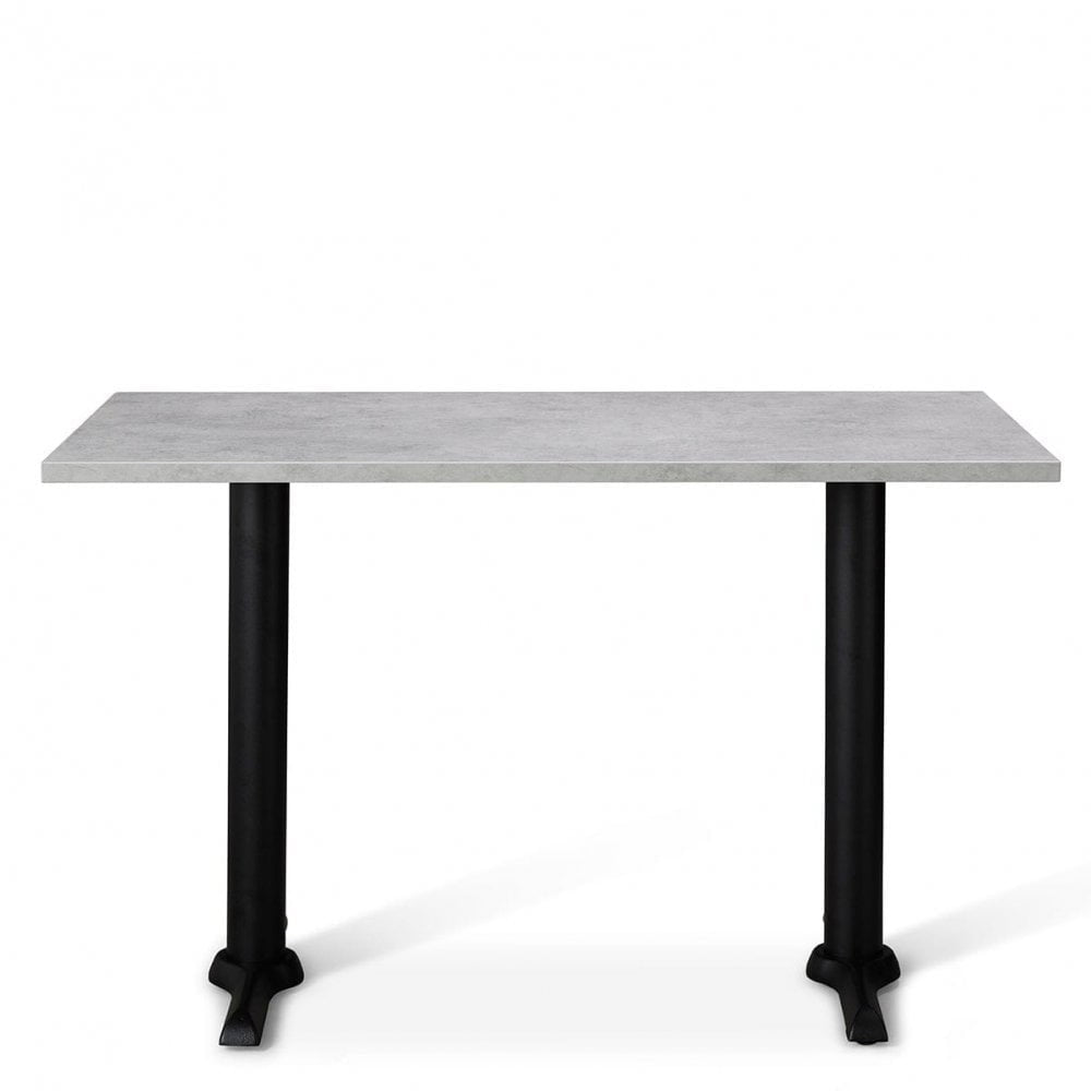 Zonda Metal Base Pedestal Rectangle Table with Wood Top 1200x700mm