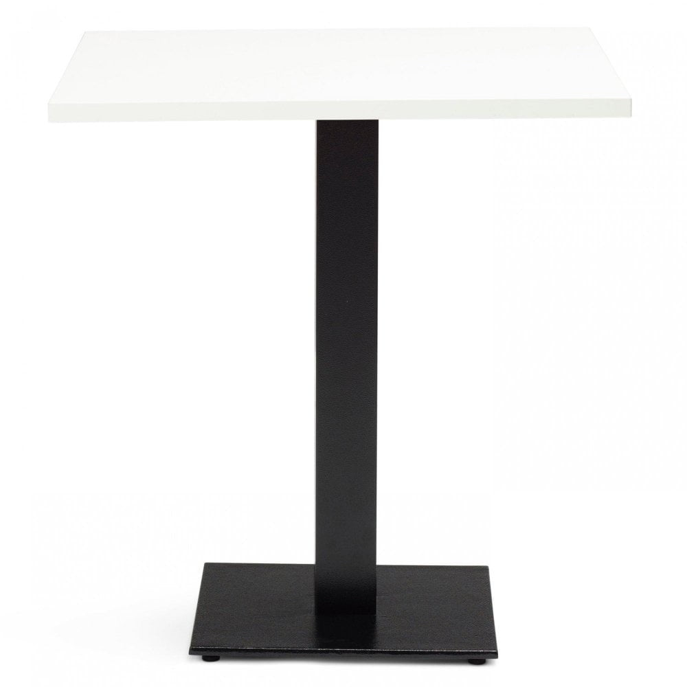 Bertone Metal Base Pedestal Square Table with Wood Top 700x700mm