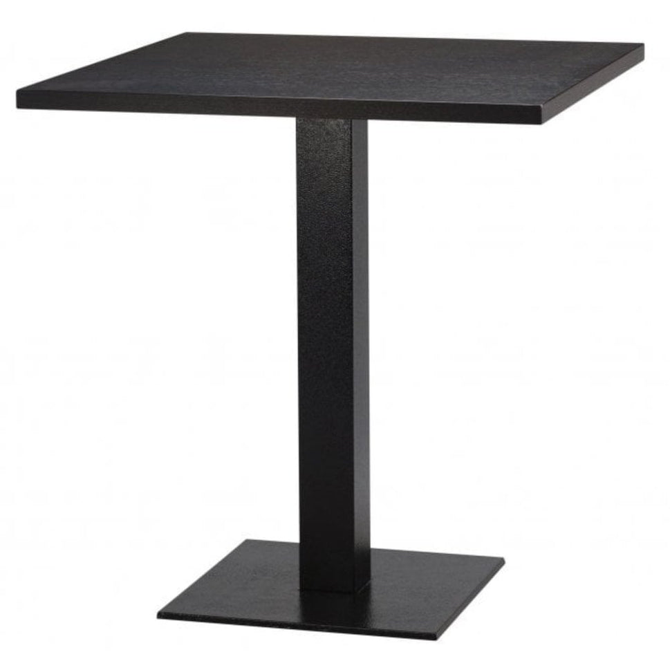 Figaro Metal Base Pedestal Square Table with Wood Top 700x700mm