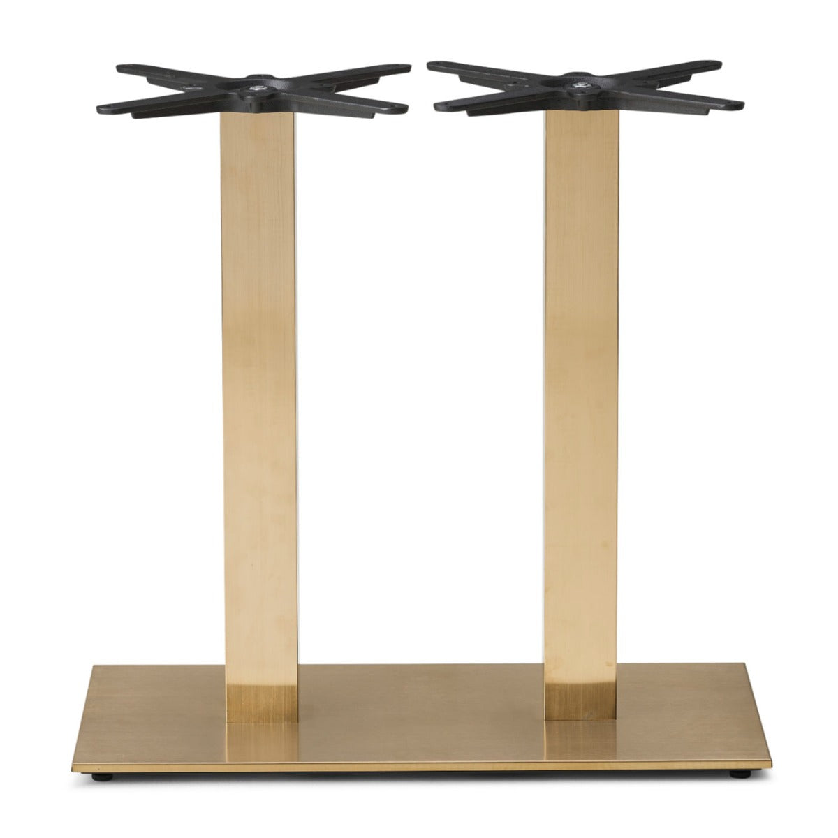 Cava Rectangular Champagne Gold Table Base - Twin Pedestal