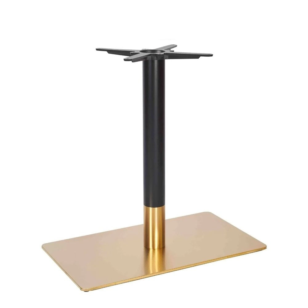 Zeus Brass Black Table Base - Rectangle Single Pedestal