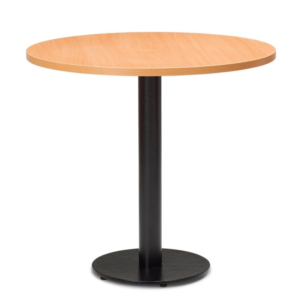 Bertone Metal Base Pedestal Round Table with Wood Top 600mm