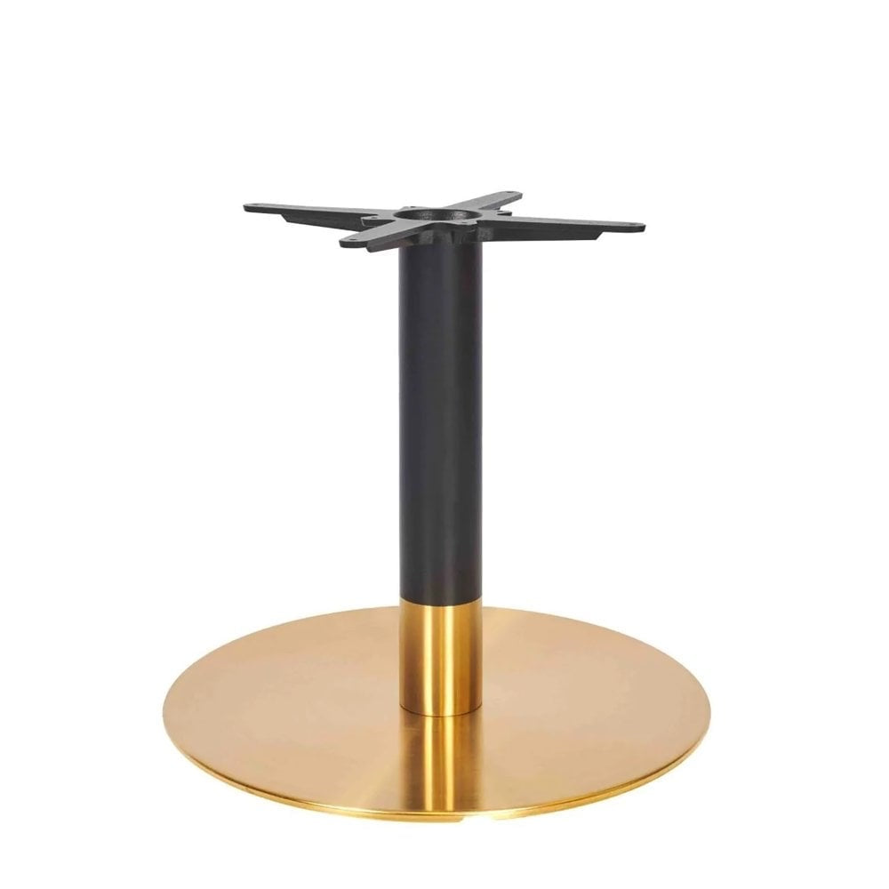 Zeus Round Brass Black Table Base - Small