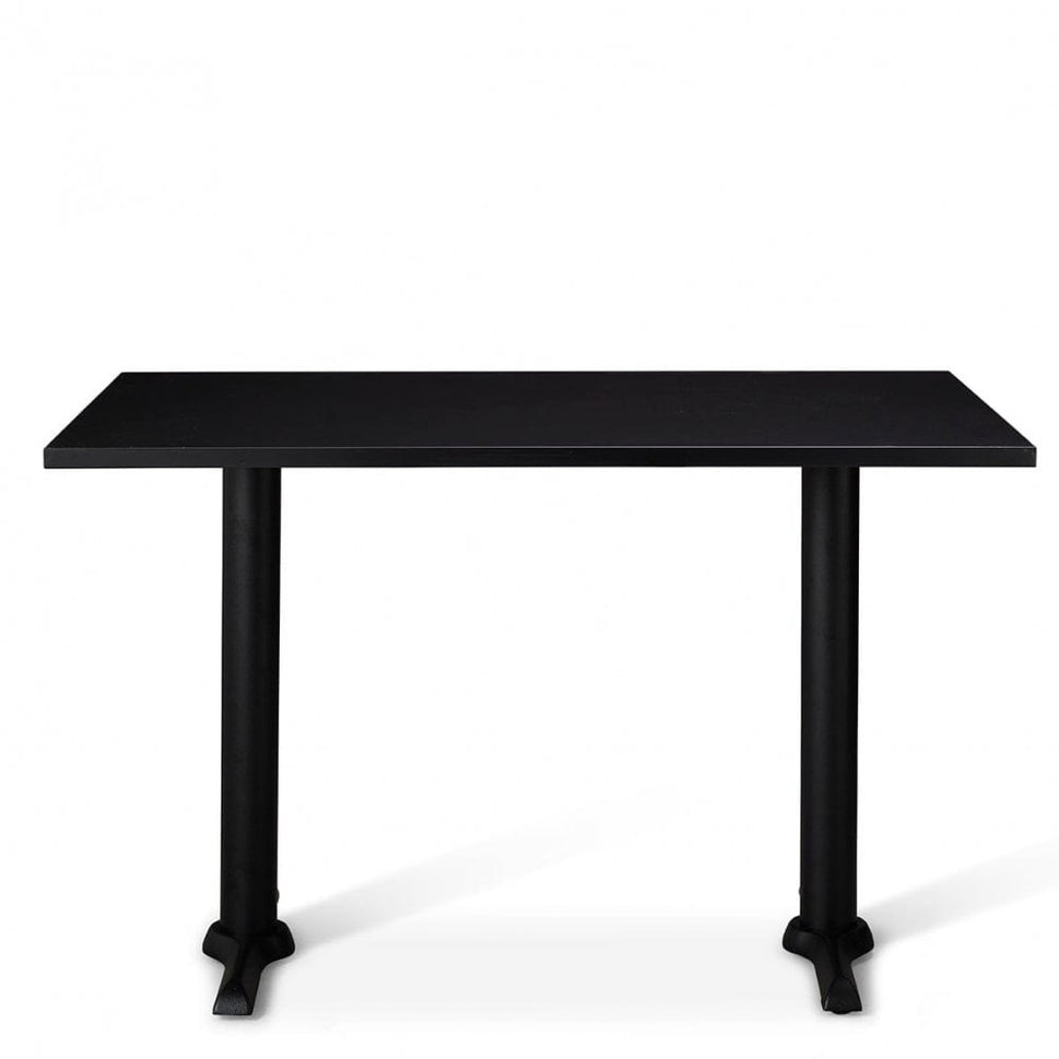 Zonda Metal Base Pedestal Rectangle Table with Wood Top 1200x700mm