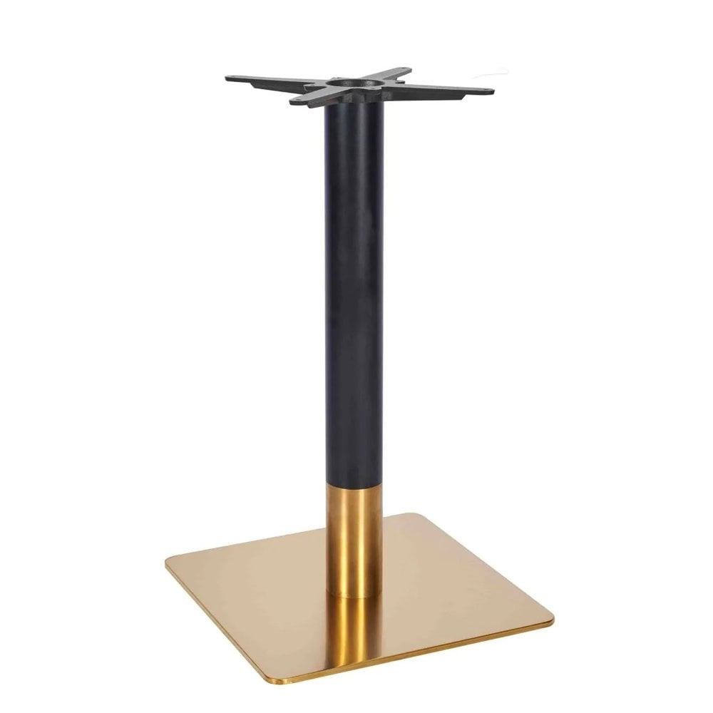 Zeus Square Brass Black Table Base - Small