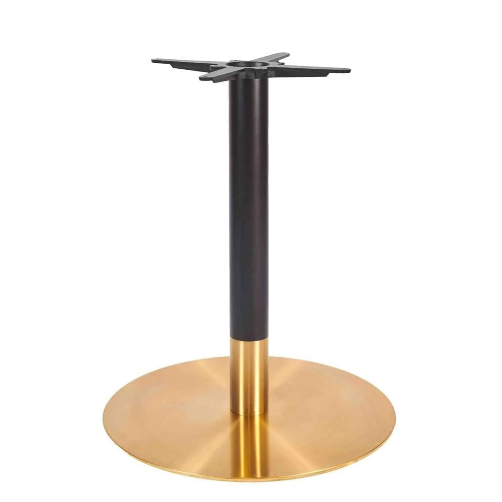 Zeus Round Brass Black Table Base - Large