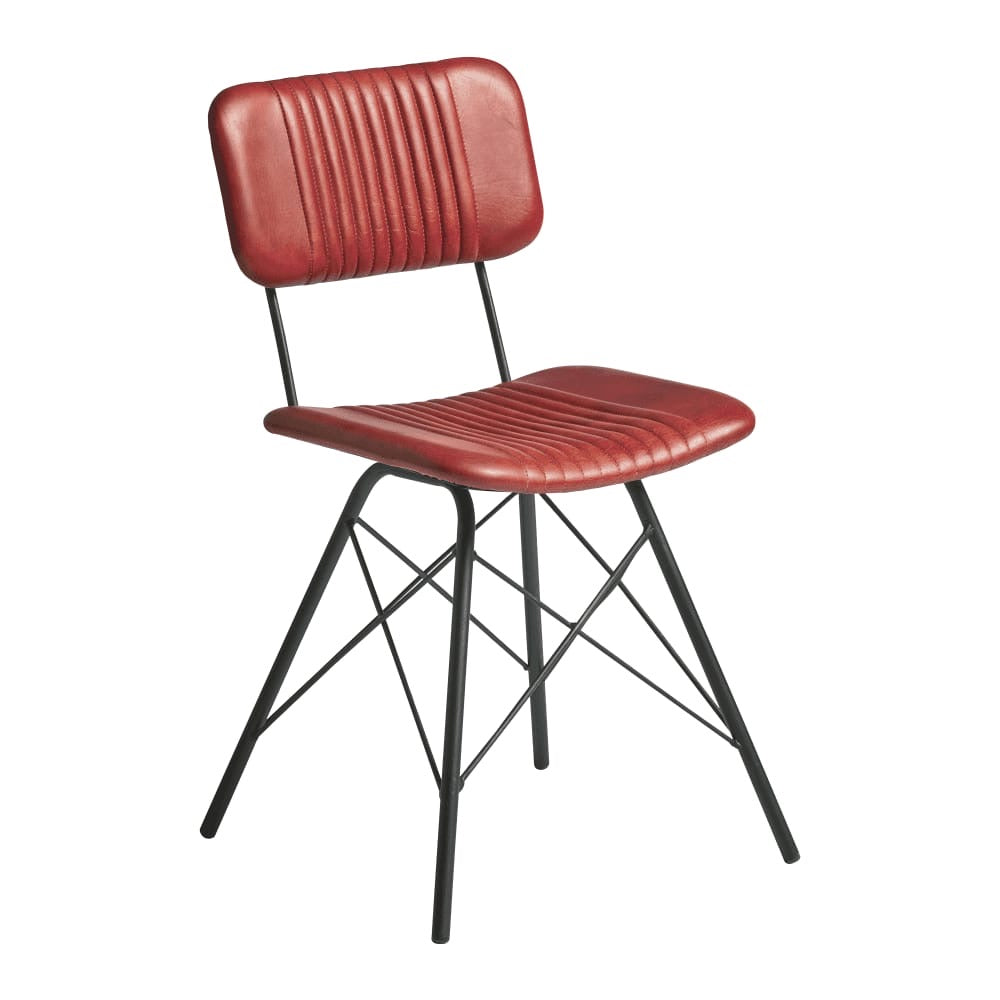 Duke Industrial Leather Side Chair