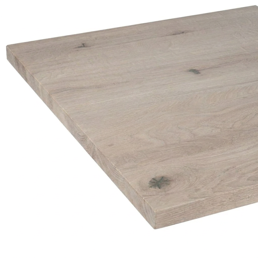 Rustic Extra White Solid Oak Wood Table Top - 32mm