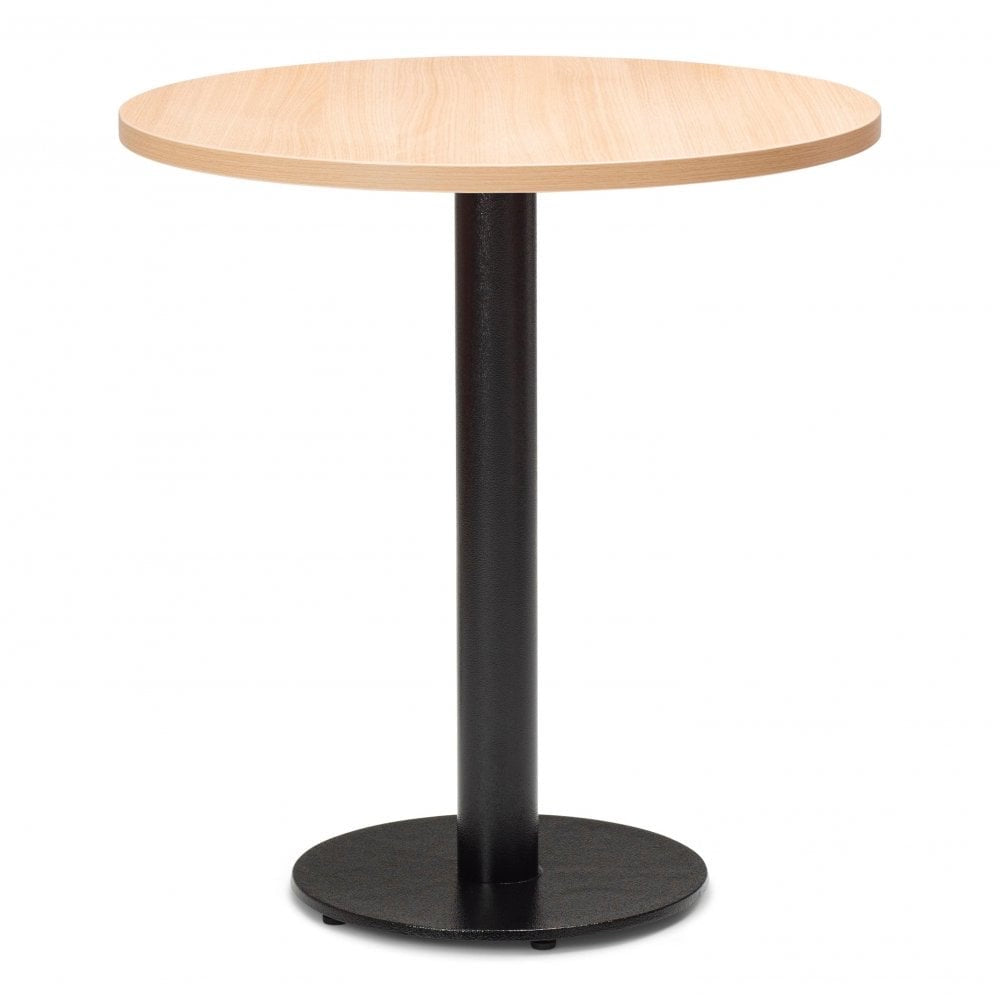 Bertone Metal Base Pedestal Round Table with Wood Top 700mm