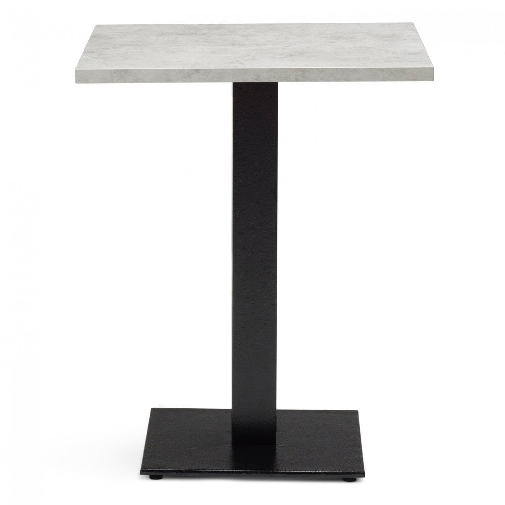 Bertone Metal Base Pedestal Square Table with Wood Top 700x700mm