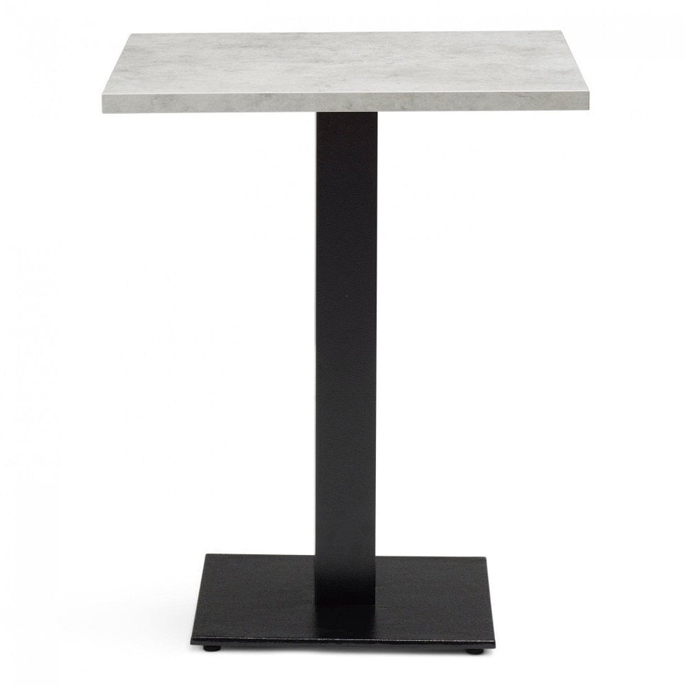 Bertone Metal Base Pedestal Square Table with Wood Top 700x700mm