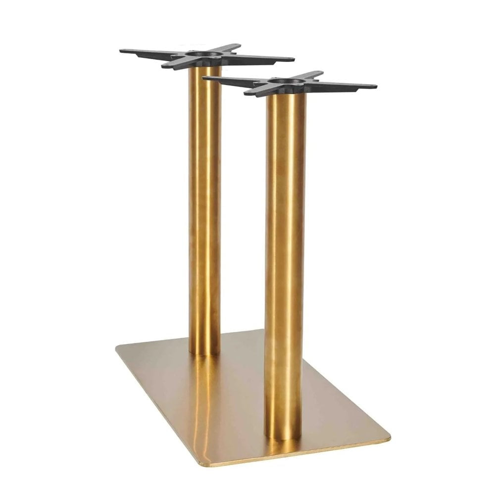 Zeus Brass Table Base - Rectangle Twin Pedestal