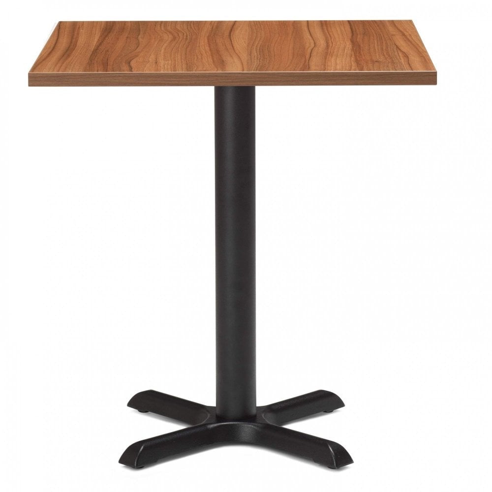 Zonda Metal Base Pedestal Square Table with Wood Top 700x700mm