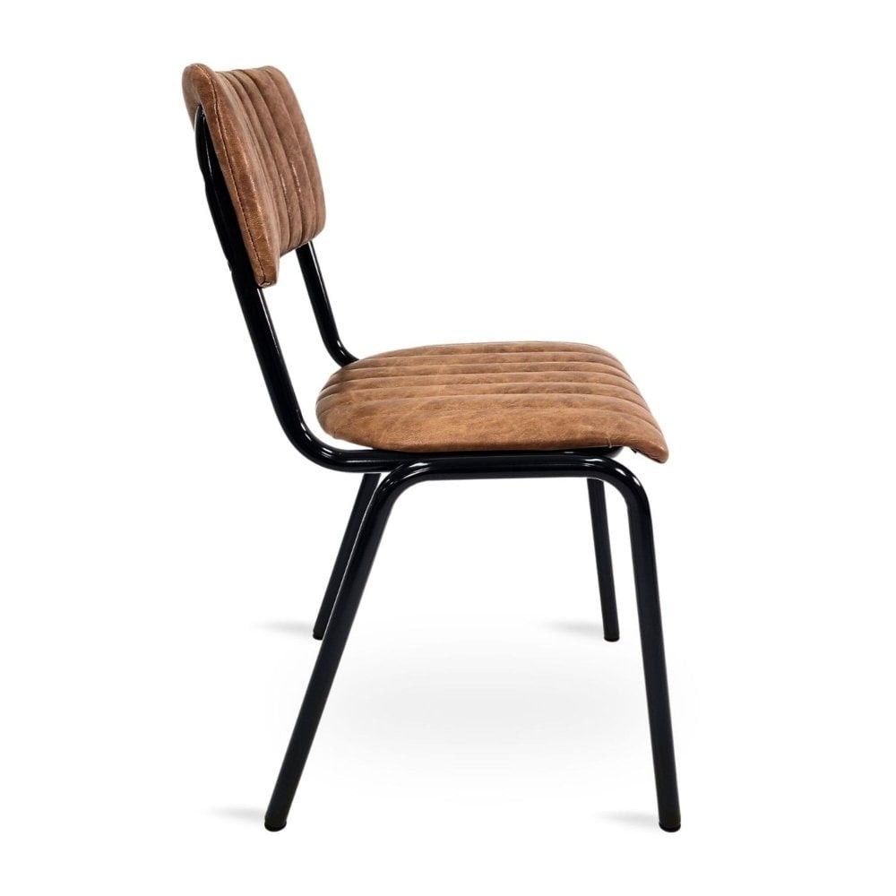Derby Industrial Side Chair - Faux Leather