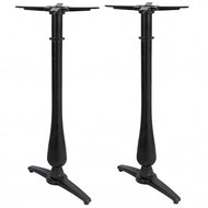 Manor Twin Leg Pedestal Candelabra Black Cast Iron Table Base