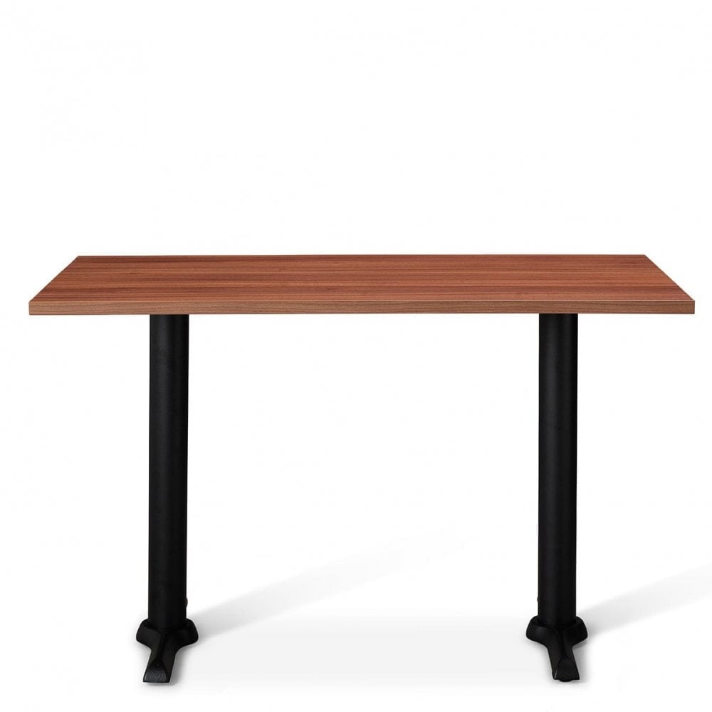 Zonda Metal Base Pedestal Rectangle Table with Wood Top 1200x700mm