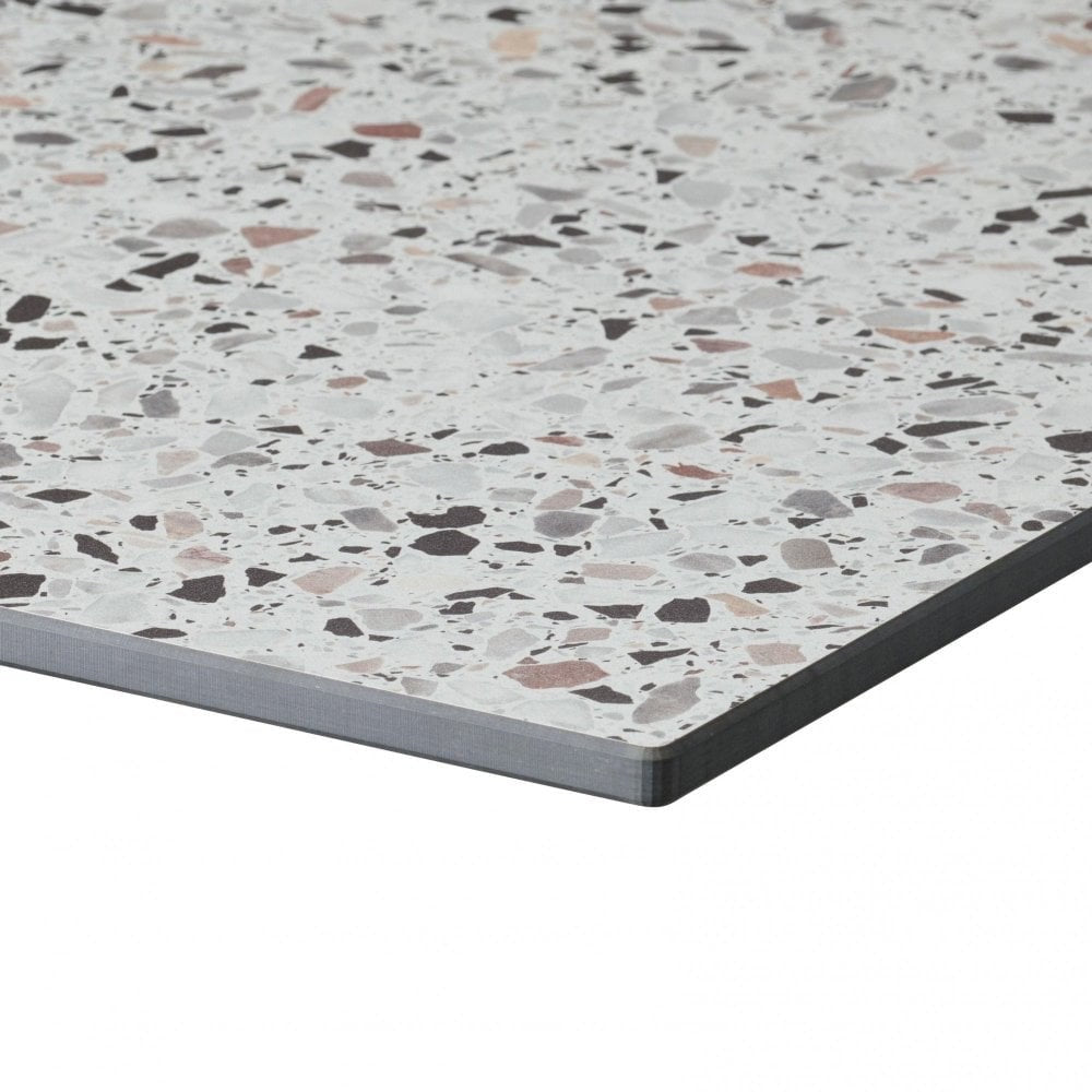 White Terrazzo Outdoor Laminate Restaurant Table Top