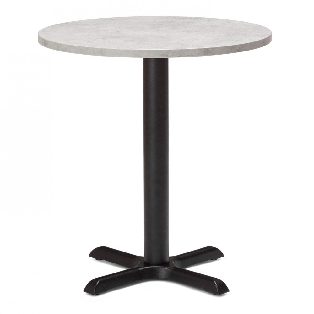 Zonda Metal Base Pedestal Round Table with Wood Top 800mm