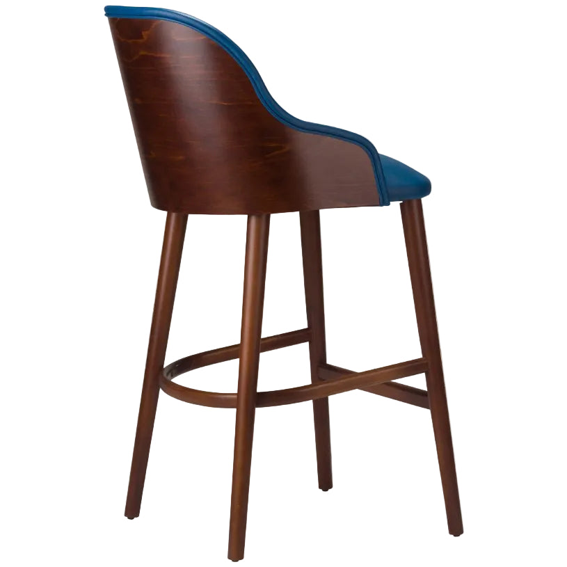 Onyx Wooden Upholstered Arm Bar Stool