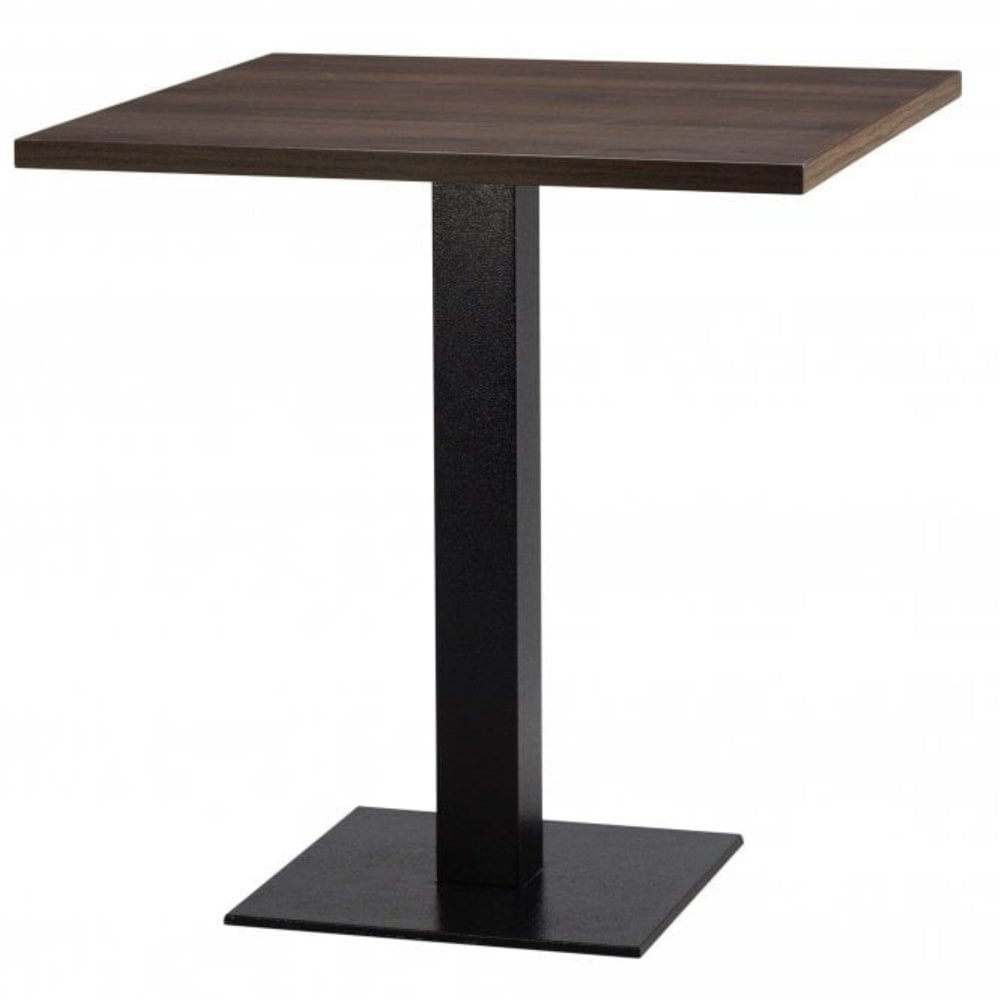Figaro Metal Base Pedestal Square Table with Wood Top 700x700mm