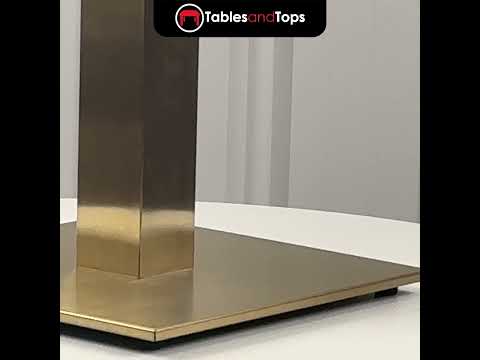 Cava Rectangular Champagne Gold Table Base - Twin Pedestal