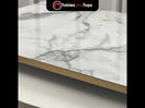 Switch White Gold Calcatta Marble Gloss Laminate Restaurant Table Top - 25mm 3 image