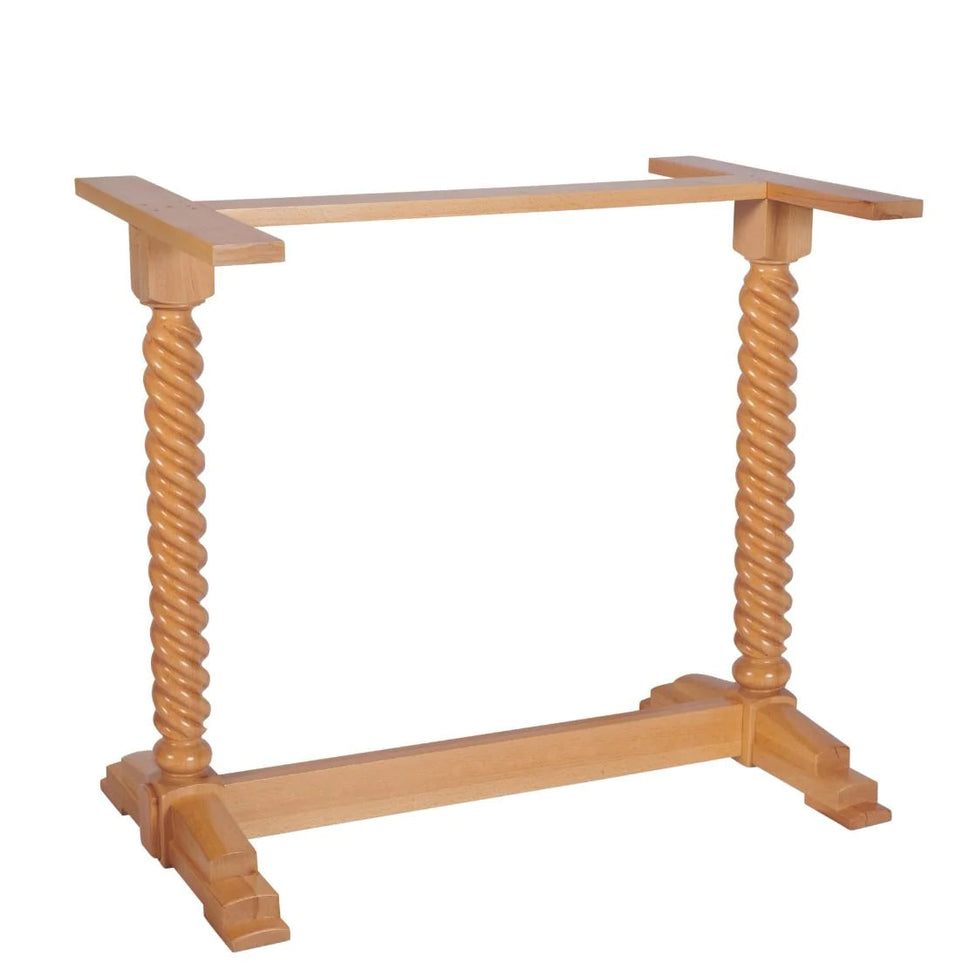 Twist Twin Pedestal Solid Wood Table Base